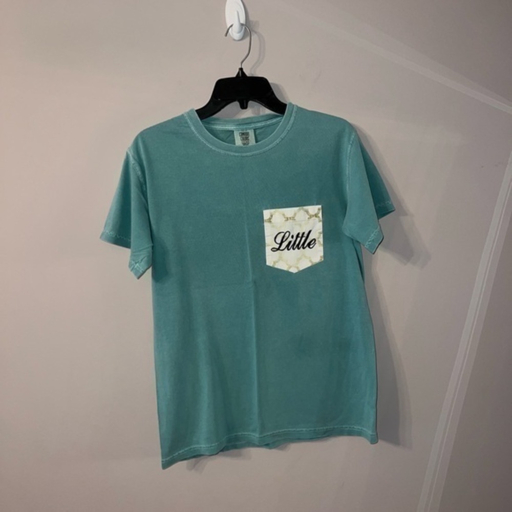 Comfort colors greenish blue Little shirt small